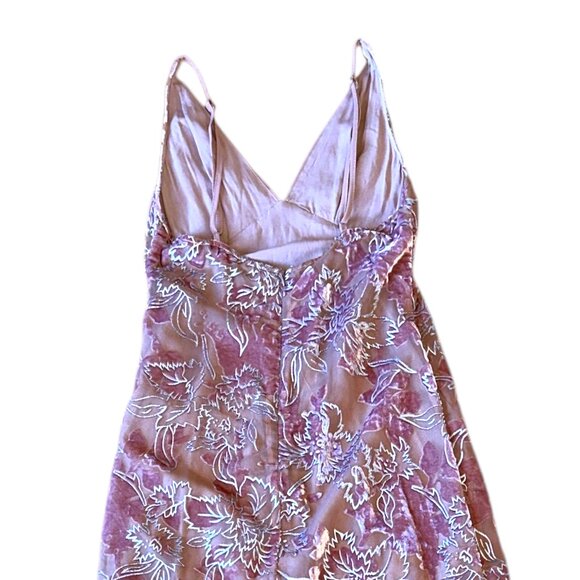 Lulus katrin mauve burnout velvet floral print midi dress - Picture 9 of 9